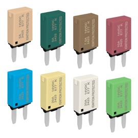 ATM Auto Assortment Kit Resettable Fuse 5A 6A 7.5A 10A 15A 20A 25A 30A Low Profile Mini Fuses Blade Kits Automotive Circuit Breaker Reset Fuses for Boat Marine RV Car Truck Campervan