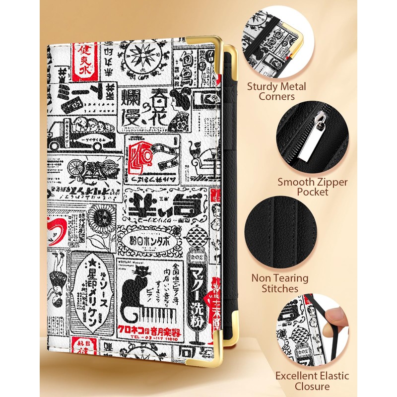 Slohif Server Book for Waitress Cute Serving Books with Zipper