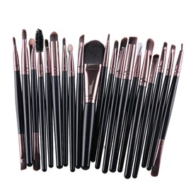 Healeved 20pcs Makeup Brush Set Professional Foundation Powder Eyebrow Tools Soft Synthetic Bristles for Application Makeup Lovers and Beginners Black