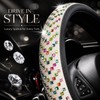 15" Sparkly Large Diamond Steering Cover for Women,Universal Fit (Colorful)