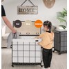 Laundry Hamper with Heavy Duty Caster Wheels; 3 Sections Clothes