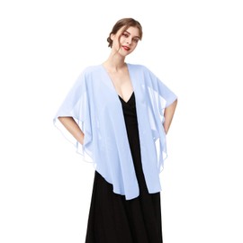 Chales y envolturas de gasa para mujer, bufanda de chal transparente para vestidos de noche, accesorios para cubrir, Azul/claro, Talla única