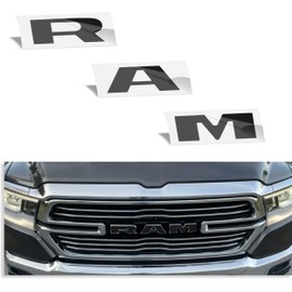 Reflective Concepts RAM Grille Emblem Overlay Decal 2019-2024 Ram 1500, NOT for Classic or TRX (Color: Flat Black)
