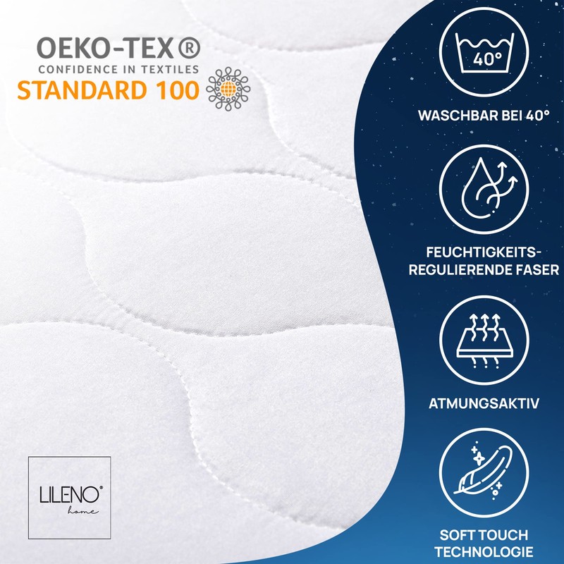 Lileno HomE Mattress Protector with Zip, Washable Microfibre Mattress Protector