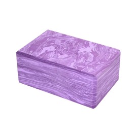 Hugger Mugger 4" Foam Yoga Block -Marbled Cosmic Purple - strong and stable, beveled edges for comfort, most favored block size, helps with alignment and support in many poses