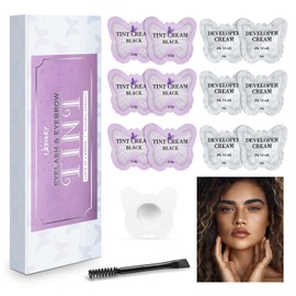 Libeauty Eyebrow Colour, Eyelash Dyeing Black, Bag Packaging, Eyebrow Colour, Black, Eyelash Dyeing Lasts Up to 4 Weeks, Easy to Wear and Use