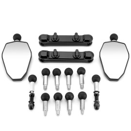21ST Upgrade Rotatable Motorcycle Mirrors Kit For Honda Dual Sport ADV W/Ball, W/Ram