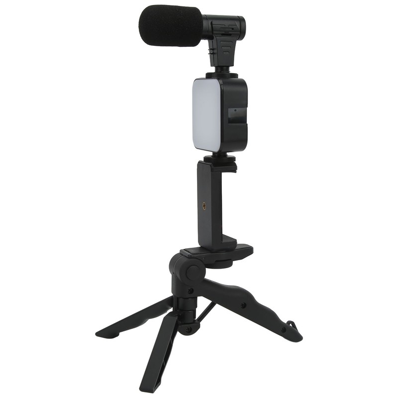 Smartphone Video Kit Tripod Mobile Phone Clip Fill Light Microphone
