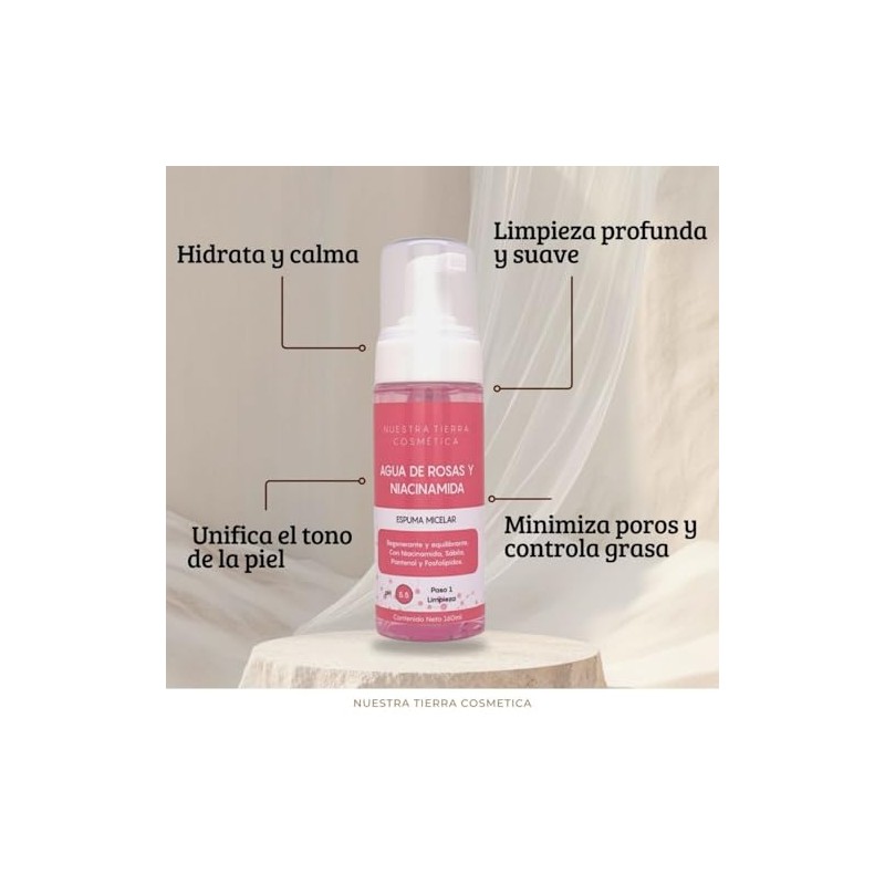 Espuma Micelar Agua De Rosas Y Niacinamida