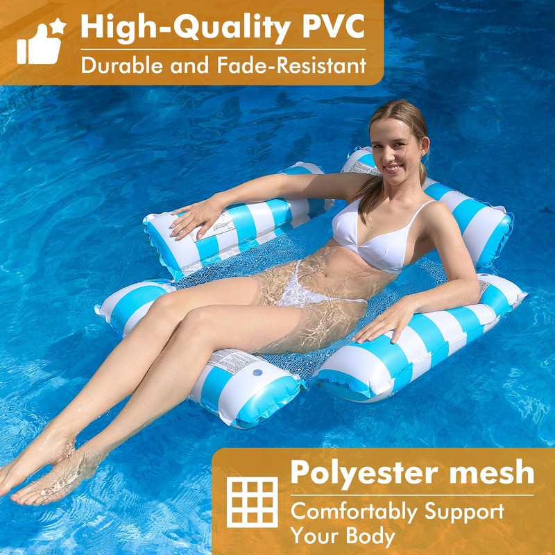 ROUSKY 2PCS Inflatable Pool Float Chair Lounge for Adults and