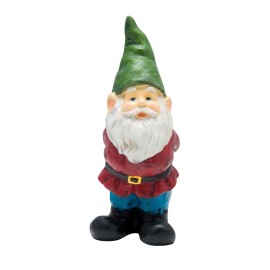 Alpine Corporation 11" Tall Classic Outdoor Garden Gnome Yard Statue Decoration