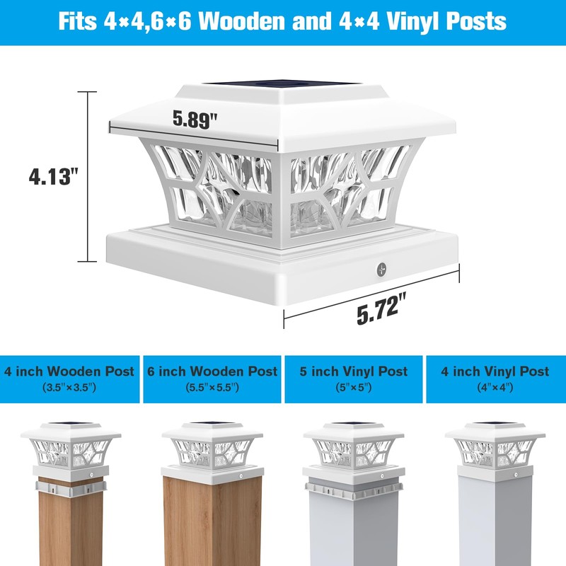 VOLISUN Solar Post Cap Lights Outdoor, Solar Powered Fence Cap