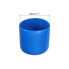 sourcing map 10pcs Rubber End Caps Cover 28mm Vinyl Screw Thread Protector Round PVC Vacuum Caps for Screw Bolt Pipe, Blue