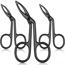 3 paquetes de pinzas para cejas, tijeras en forma de mango para cejas, pinzas de punta recta, pinzas de punta plana, pinzas de pelo de punta recta para cejas (chapado en negro)
