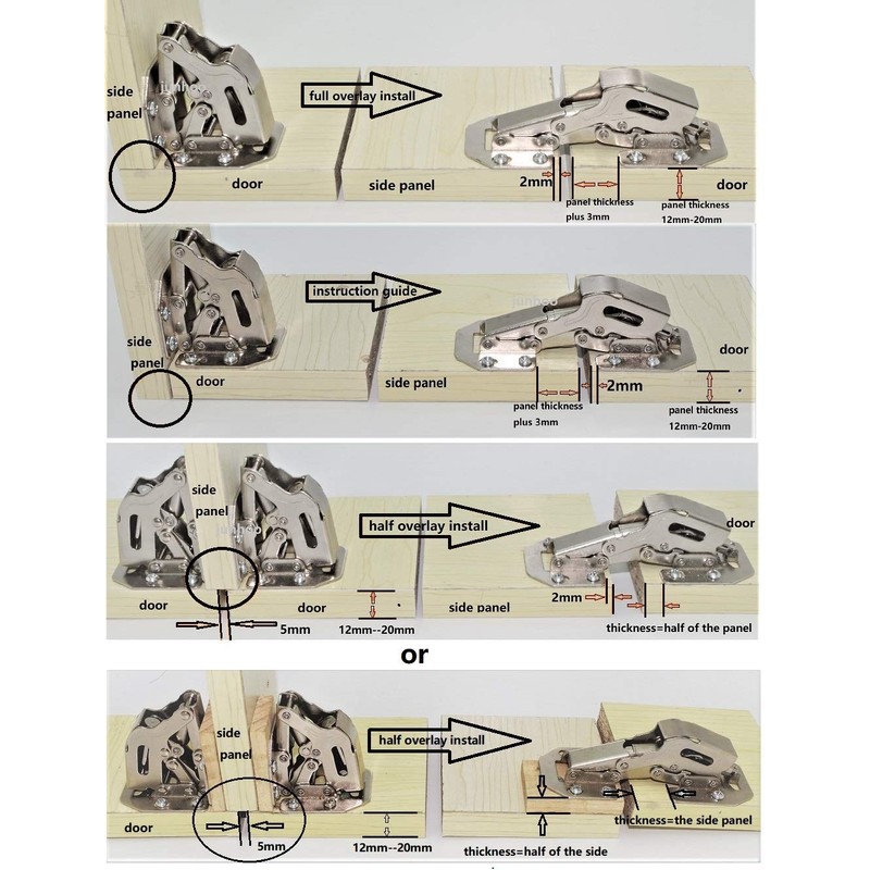 TamBee Cabinet Door Hinges Easy Installation 90 Degree Kitchen Concealed