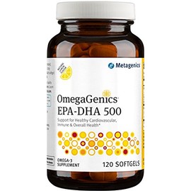 Metagenics OmegaGenics EPA-DHA 500 Dietary Supplement, Lemon, 120 Count