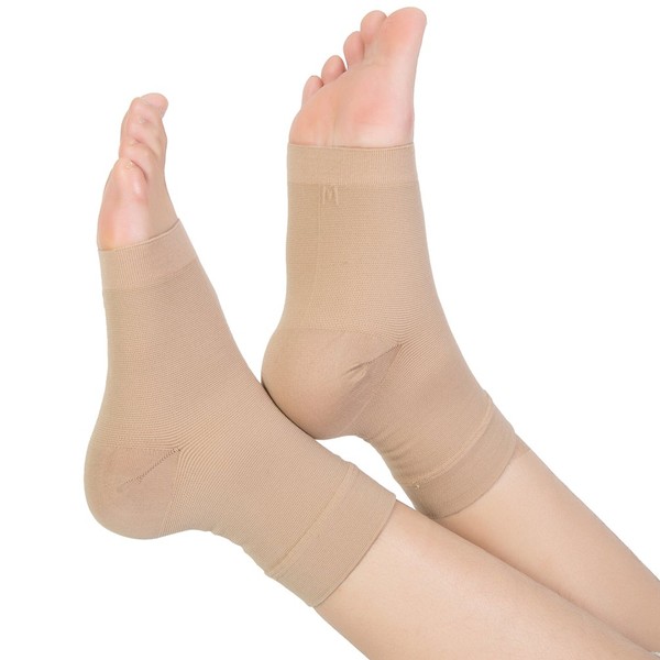 Plantar Fasciitis Socks for Women Men, Truly 20-30mmHg Compression Socks for Arch & Ankle Support, Foot Care Compression Sleeves for Injury Recovery, Eases Swelling, Pain Relief, 1 Pair, Beige XXL