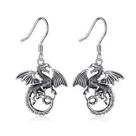 Dragon Earrings for Women Sterling Silver Irish Celtic Knot Dragon Dangle Earrings Jewellery Gifts for Women Teen Girls