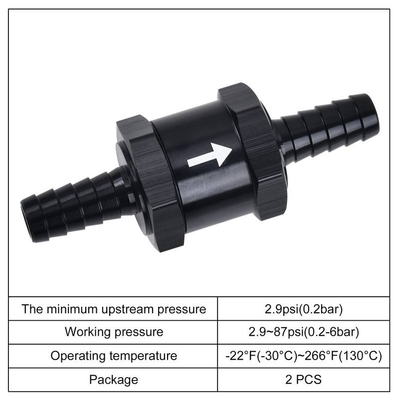 EVIL ENERGY 3/8" Fuel Check Valve One Way Inline Non