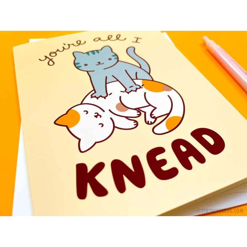 Cat Love Card "All I Knead"