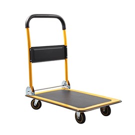 330lb Push Cart Dolly, Foldable Platform Truck with Mute Wheel, Durable Dolly Cart for Warehouse, Loading, Moving and Office