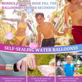 555 PCS Water Balloons, Rapid-Filling Self-Sealing Colorful Water Bombs, Water Balloons for Kids, Vibrant Colors, Eco-Friendly, for Summer Fun Outdoor Toys