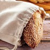 volumoon Pack of 3 Bread Bags, Natural Linen Bread Bags,