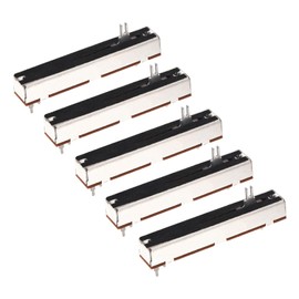 MECCANIXITY 5Pcs Straight Double Linear Slide Potentiometer 6 Pin B10Kx2 88mm(L) 60mm Travel 4x10mm Handle Fader Variable Resistors Mixer Electronic Potentiometer for Dimming Tuning