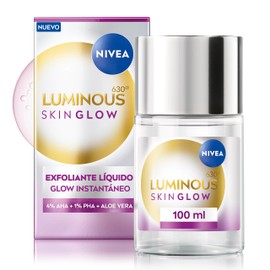NIVEA LUMINOUS630 SKIN GLOW Flüssigpeeling (100 ml), Peeling ohne Ausspülen für ein sanftes und effektives Hautpeeling, Gesichtspeeling mit AHA, PHA und Aloe Vera für alle Hauttypen