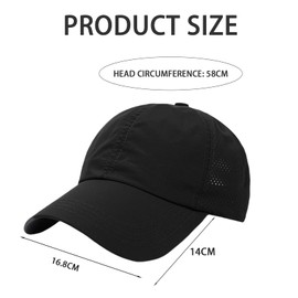 SSKHE Ponytail Baseball Cap with Criss Cross Mesh – Quick-Dry, Adjustable & Breathable – Ideal for High Buns, Summer Sports & Travel (UK, Alpha, One Size, Standard, Black)