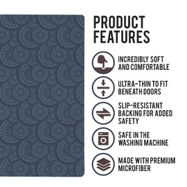 Shape28 Bathroom Vanity Mat 24x18 Inches Color Dark Blue Microfiber Non Slip