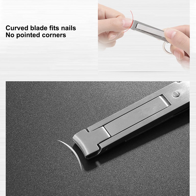 Portable Stainless Steel Nail Clipper Foldable Nail Cutter Trimmer File