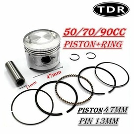 TDR 47mm Piston Rings Pin Kit Set for PIT PRO Trail Dirt Bike, Quad, ATV, Go-Kart, Buggy