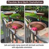 Bird Bath and Feeder Set Deck Mounted for Outdoors, 2-in-1