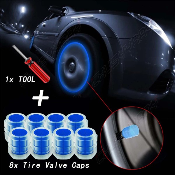 CHUSYYRAY Universal Fluorescent Car Tire Valve Caps Luminous Tire Valve