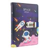 Mazeran Combination Lock Journal, PU Leather Hard Cover Space Astronaut