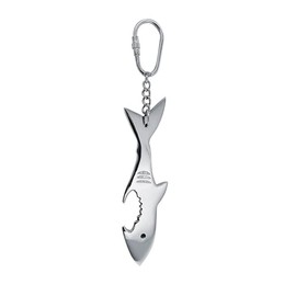 NKlaus Nickel Plated Brass Shark Bottle Opener 15.5 cm - Elegant Nautical Decoration, Ocean Elegance 16105