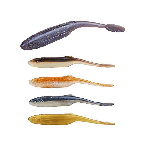 RUNCL Anchor Box - Soft Jerkbaits, Soft Fishing Lures, Swimbaits Flat Paddle Tail 01 (3in, Pack of 50)