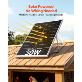 30W Solar Panel Powered Light Dual Fans with Adjustable Angle 2668 RPM High Speed Flexible Installation Fast DeliveryDefault: Default