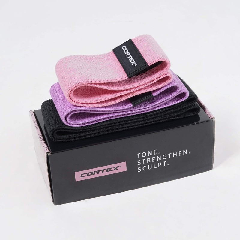 CORTEX FibraBands Fabric Premium Resistance Bands 3 Pack Workout Booty