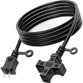 HITRENDS Extension Cord, 32.8 ft (10 m), 32.8 ft (10 m), 32.8 ft (10 m), 32.8 ft (10 m), 32.8 ft (10 m), Waterproof, Extension Cord, 15A/125V, Camping, Black 0 m)