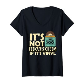 Womens Cool Vinyl Record For Men Women Spindle Music Record Lovers V-Neck T-Shirt