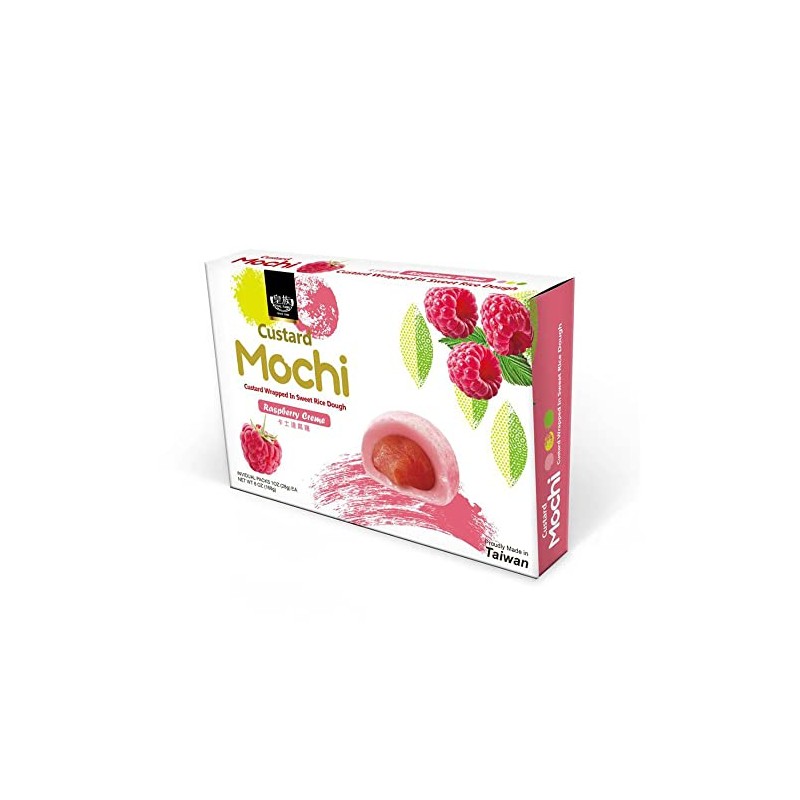 Japanese Custard Mochi - Raspberry- Japanese Mochi 168g