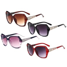 woojfcang 4Pcs Oversized Polarized Sunglasses for Women Girls,Large Classic Trendy Ladies Sun Glasses with UV400 Protection, Sparkling Big Frame, Fit for Sports, Driving, Fishing & Running