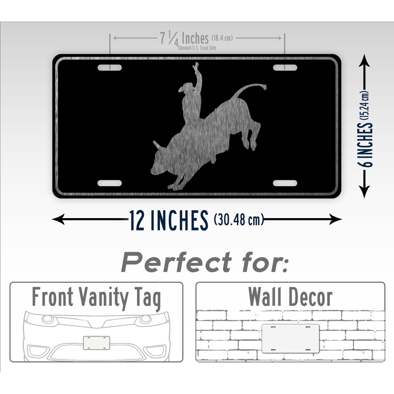 Bull Rider License Plate Cowboy Auto Tag Aluminum Sign