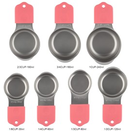 Magnetic Measuring Cup Set of 7 Stainless Steel Stackable Nesting Heavy Duty Measuring Cup Sets for Cooking & Baking Dry and Liquid Ingredients