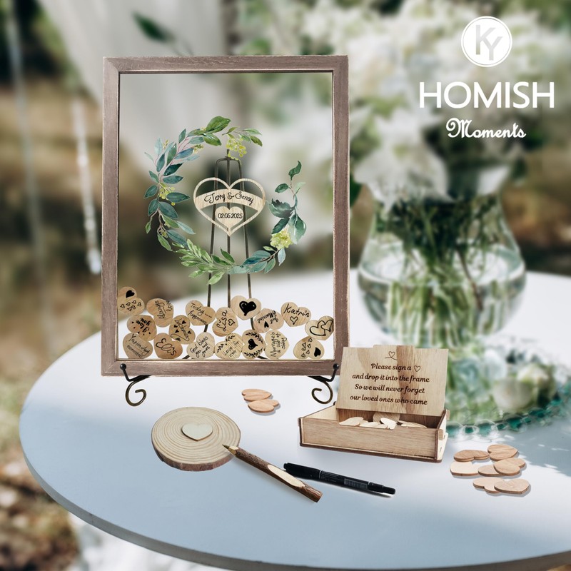 Y&K Homish Wedding Guest Book Alternative , Rustic Wedding Decorations