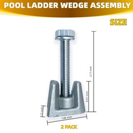YUEERIO Pool Ladder Anchors Corrosion Resistant 316 Stainless Steel Inground Pool Ladder Bolt and Wedge Assembly Replacement 2-Piece Set PW-4c for 4' Handrail Anchors