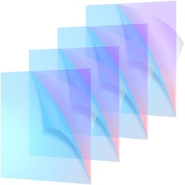 Hoja de Acrílico AB Hoja Radiante Iridiscente Translúcida Coloreada Tablero de Corte por Láser Panel Acrílico para Vidrio Manualidades, 8 x 12 Pulgadas (Paquete de 4, 1 mm de Grosor)