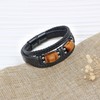 JoycuFF Gifts for Son from Dad Mom Black Leather Bracelets